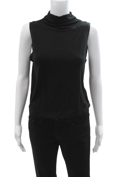 Babaton Women Black Mock Neck Sleeveless Basic Tank Rayon Spandex Size XS