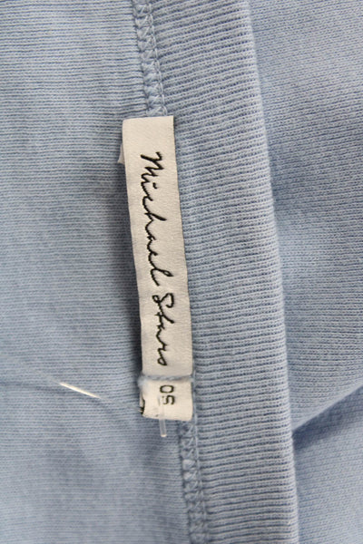 Michael Stars Women Light Blue Cotton Crewneck Short Sleeve Tee Size One Size