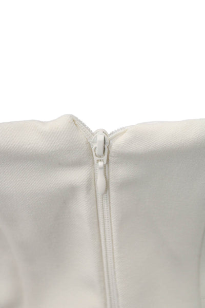 Zara Womens Cropped Strapless Top White Zip Size XS