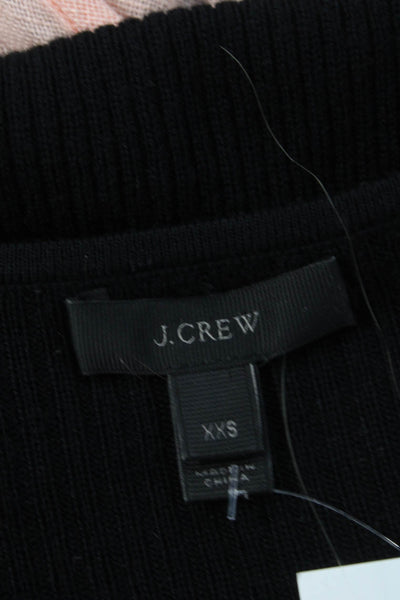 J Crew Women Camisole Black 100% Merino Wool Spaghetti Strap Size 2XS