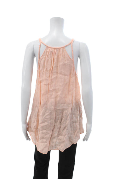 Calypso Saint Barth Womens Pink Linen V-Neck Camisole Size S