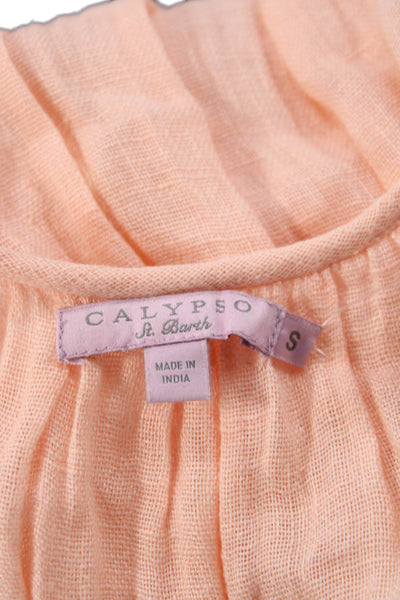 Calypso Saint Barth Womens Pink Linen V-Neck Camisole Size S