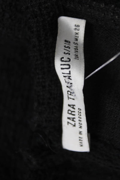 Zara Trafaluc Women Cropped High Neck Tank Black Button Size S