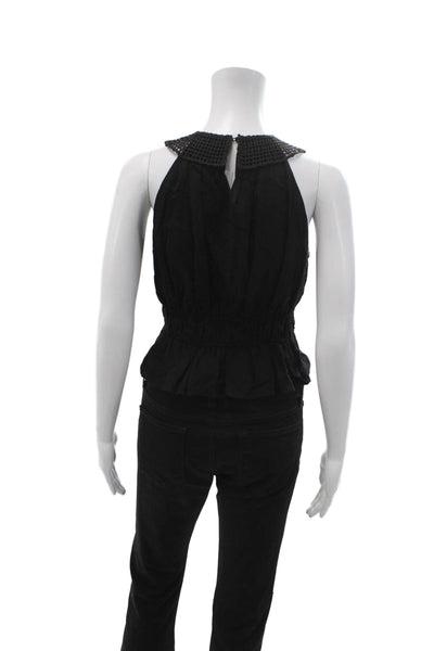 Zara Women Sleeveless High Neck Black Boho Top Size XS