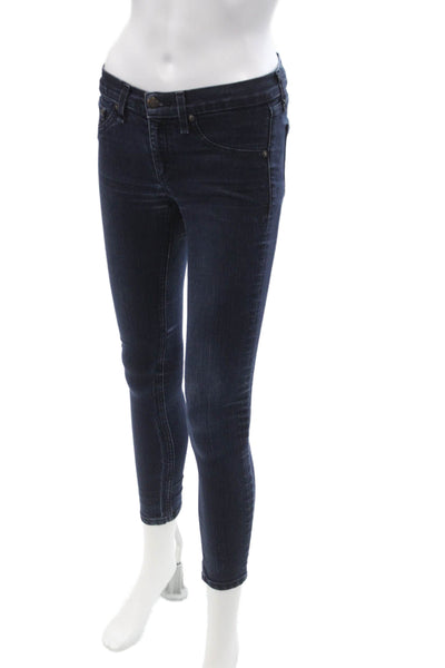 Rag & Bone Jean Womens Dark Blue Ankle Skinny Jeans Low Rise Size 25