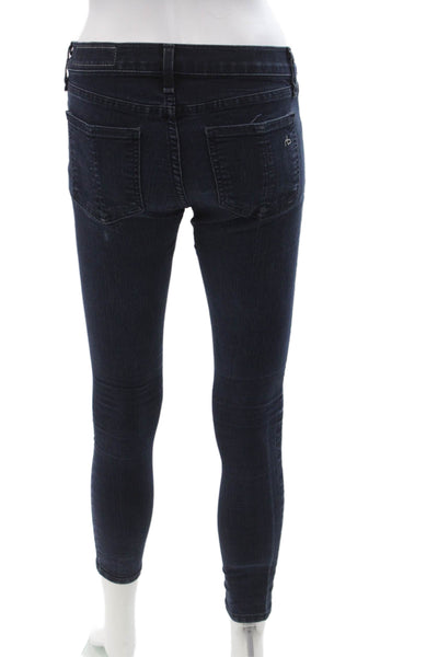 Rag & Bone Jean Womens Dark Blue Ankle Skinny Jeans Low Rise Size 25