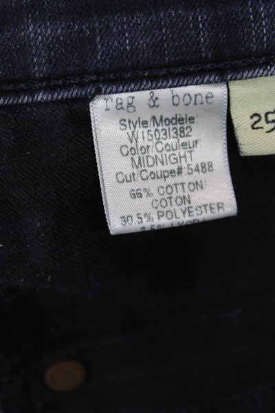 Rag & Bone Jean Womens Dark Blue Ankle Skinny Jeans Low Rise Size 25