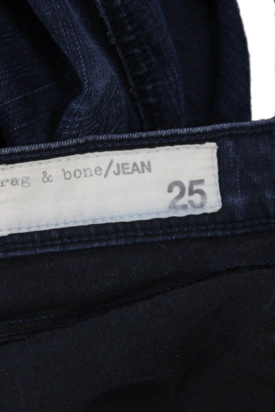 Rag & Bone Jean Womens Dark Blue Ankle Skinny Jeans Low Rise Size 25