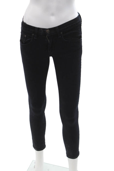 Rag & Bone Jean Women Ankle Skinny Black Jeans Size 24