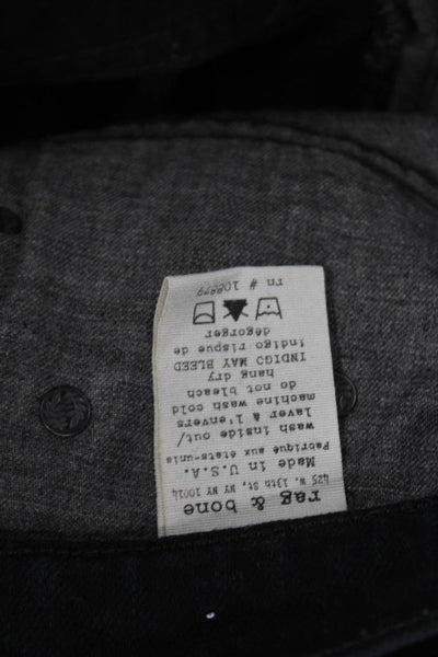 Rag & Bone Jean Unisex Black Cotton Grunge Button Shorts Size 25