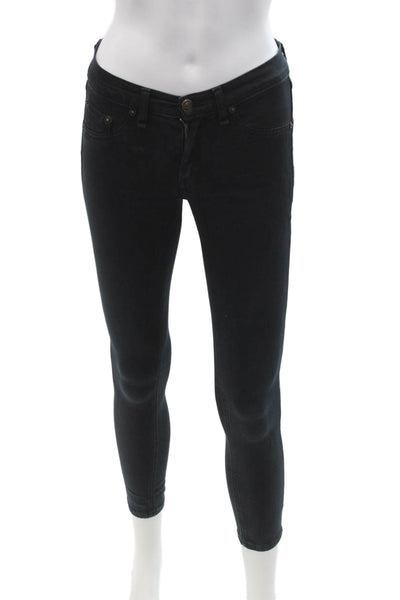 Rag & Bone Jean Womens Ankle Skinny Black Jeans Low Rise Size 24