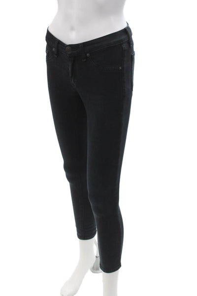 Rag & Bone Jean Womens Ankle Skinny Black Jeans Low Rise Size 24