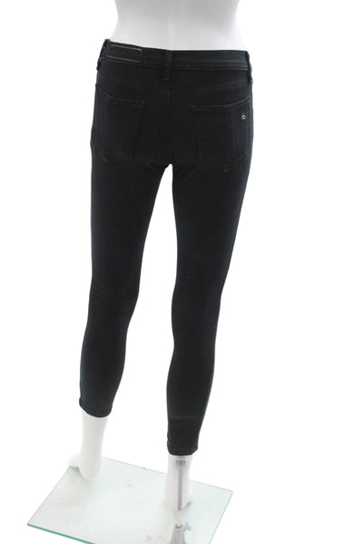 Rag & Bone Jean Womens Ankle Skinny Black Jeans Low Rise Size 24