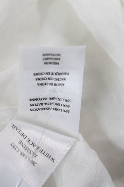 Rails Womens Shirt Dress White V Neck Long Sleeve Button Linen Rayon Size M