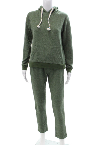 SOL ANGELES Unisex Pullover Hoodie Green Cotton Drawstring Solid Fall Size XS