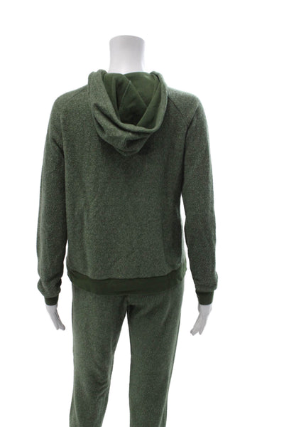 SOL ANGELES Unisex Pullover Hoodie Green Cotton Drawstring Solid Fall Size XS