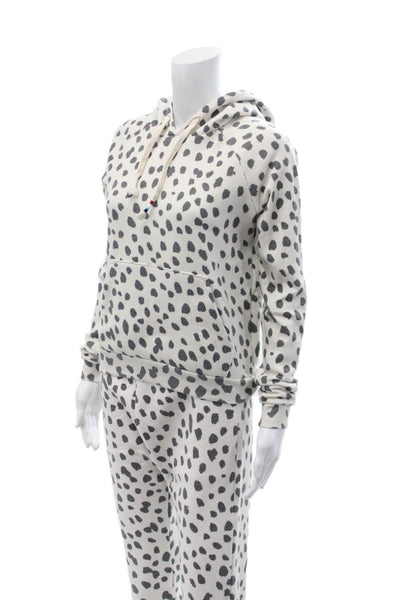 SOL ANGELES Womens Pullover Hoodie White Animal Dog Print Long Sleeve Size XS