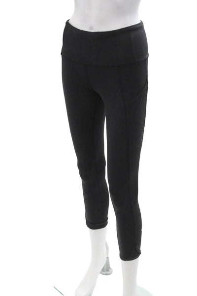 Lululemon Womens Cropped Ankle Black Nylon Blend Leggings Size 4