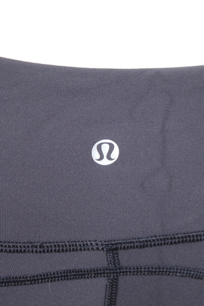 Lululemon Womens Cropped Dark Blue Nylon Blend Leggings Size 4