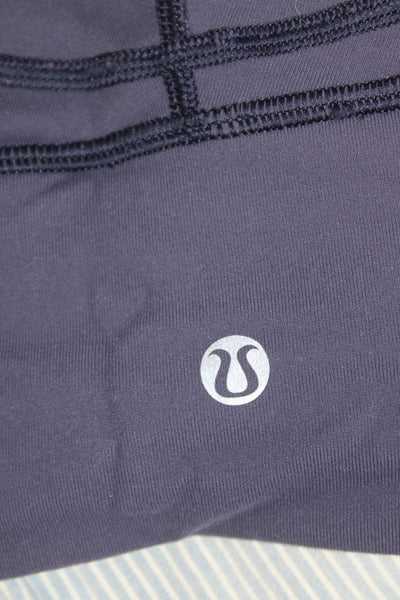 Lululemon Womens Cropped Dark Blue Nylon Blend Leggings Size 4