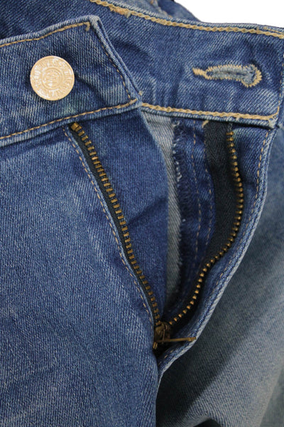 Mother Unisex Shorts Blue Cotton Blend Button Beach Size 24