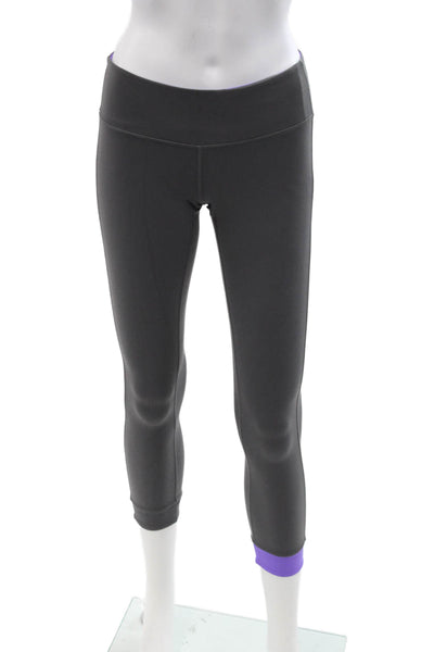 Lululemon Women Dark Gray Animal Print Capri Leggings Size 4