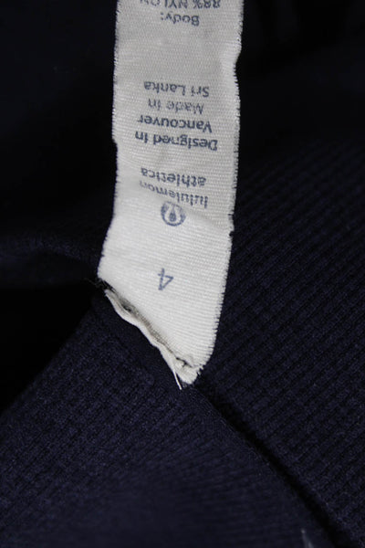 Lululemon Women Capri Leggings Dark Blue Nylon Spandex Size 4