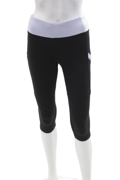 Lululemon Women Black Capri Leggings Nylon Spandex Zip Size 4