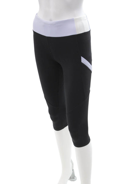 Lululemon Women Black Capri Leggings Nylon Spandex Zip Size 4