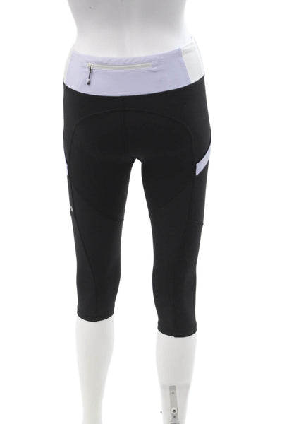 Lululemon Women Black Capri Leggings Nylon Spandex Zip Size 4