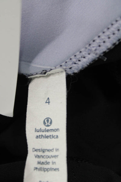 Lululemon Women Black Capri Leggings Nylon Spandex Zip Size 4