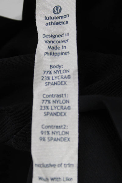 Lululemon Women Black Capri Leggings Nylon Spandex Zip Size 4