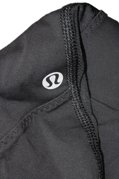 Lululemon Women Black Capri Leggings Nylon Spandex Zip Size 4