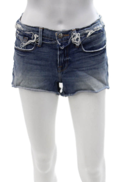 Frame Unisex Dark Blue Beach Button Cotton Blend Shorts Size 25