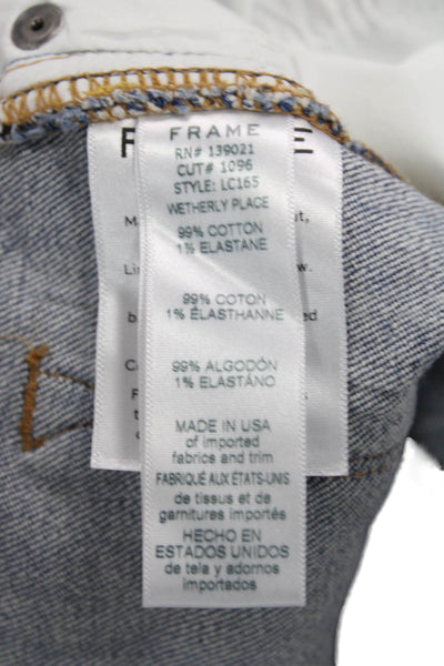 Frame Unisex Dark Blue Beach Button Cotton Blend Shorts Size 25