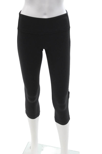 Lululemon Women Cropped Capri Leggings Black Nylon Blend Size 4