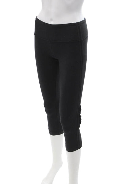 Lululemon Women Cropped Capri Leggings Black Nylon Blend Size 4