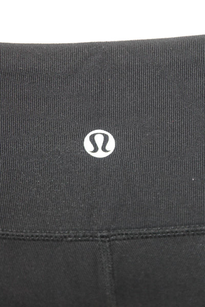 Lululemon Women Cropped Capri Leggings Black Nylon Blend Size 4