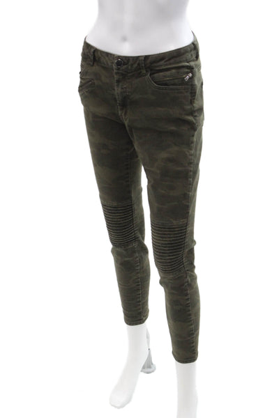 The Upside Womens Jegging Jogger Green Camo Polyamide Drawstring Size 2