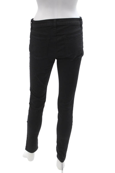 J Brand Womens Ankle Jeggings Black Mid Rise Button Size 29