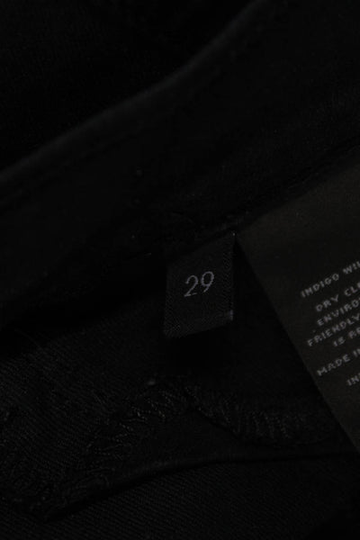 J Brand Womens Ankle Jeggings Black Mid Rise Button Size 29