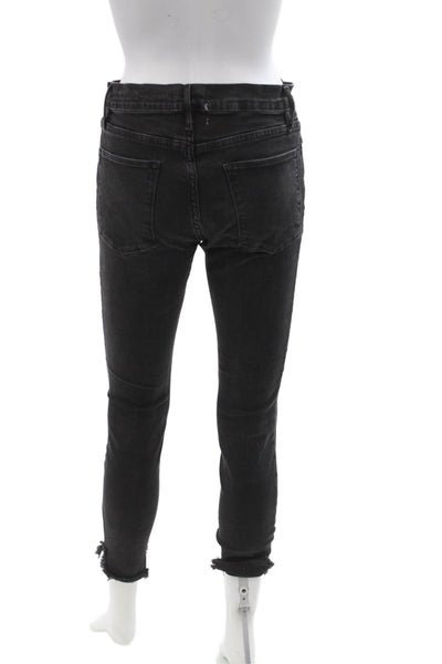 Frame Denim Womens Ankle Skinny Black Jeans Size 28