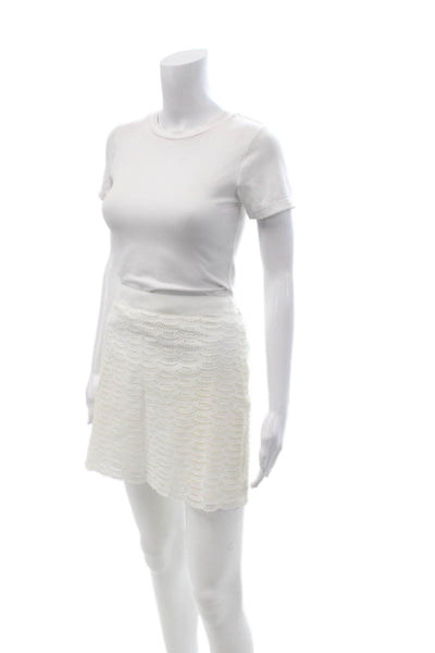 J Crew Women A-Line Mini White Skirt 100% Cotton Size 8