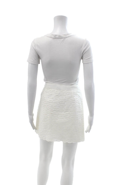 J Crew Women A-Line Mini White Skirt 100% Cotton Size 8