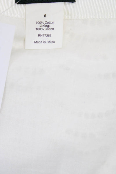 J Crew Women A-Line Mini White Skirt 100% Cotton Size 8