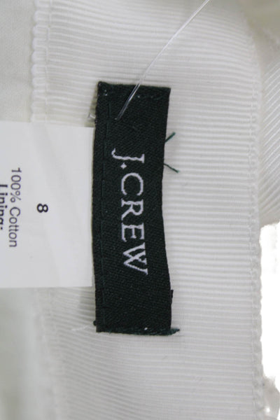 J Crew Women A-Line Mini White Skirt 100% Cotton Size 8