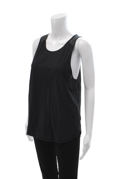 Lululemon Womens Black Basic Nylon Sleeveless Round Neck Sports Tank Size 8