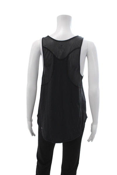 Lululemon Womens Black Basic Nylon Sleeveless Round Neck Sports Tank Size 8