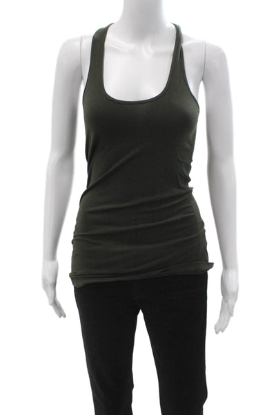 Lululemon Women Green Basic Tank Cotton Modal Sleeveless Size 8