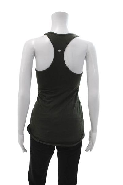 Lululemon Women Green Basic Tank Cotton Modal Sleeveless Size 8